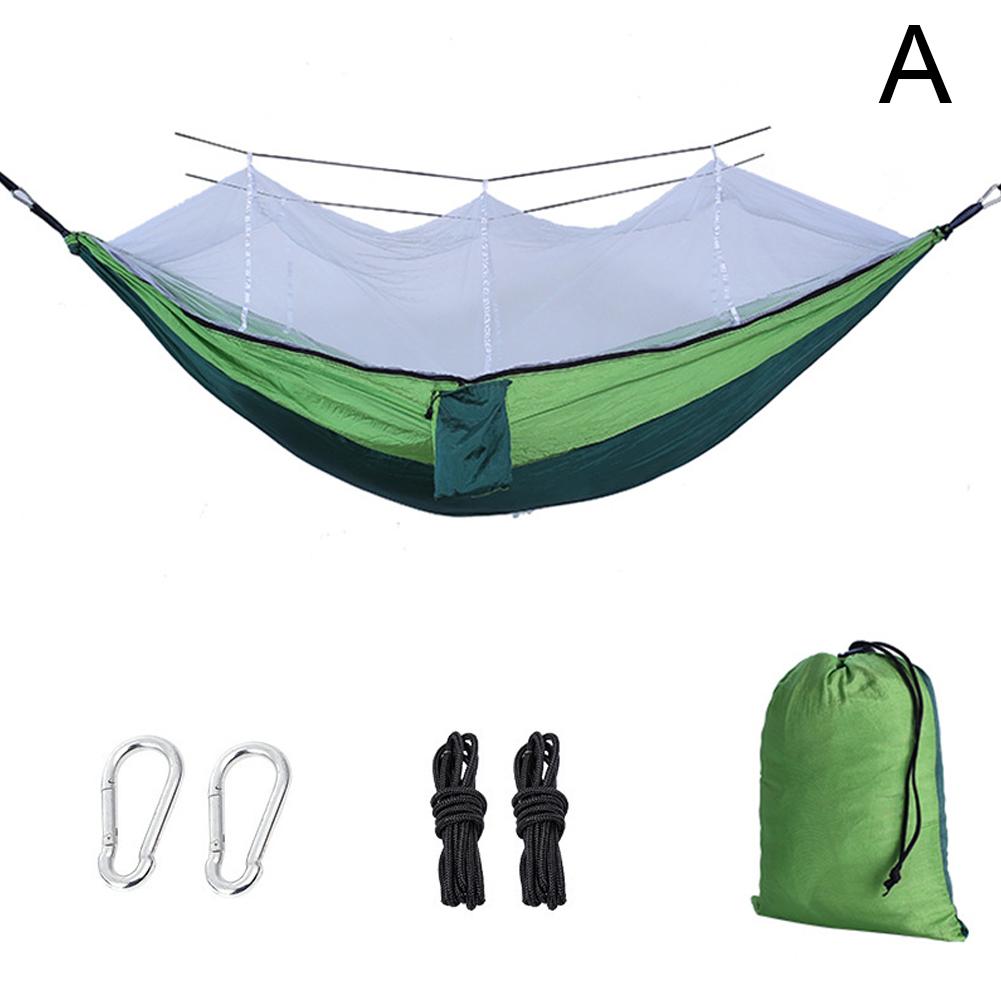 Camping Hammock 270x140cm Nylon Outdoor Portable Garden Yard Patio Leisure Parachute Hammock Swing Travel Easy