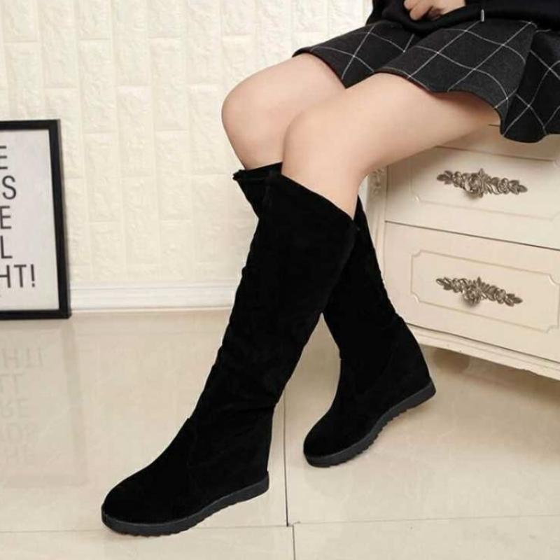 Black Autumn Winter Women's Half High Boots Round Toe Elegant Heeled Ladies Mid Calf Shoes New in Trend 2025 Gothic Footwear