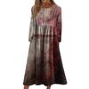 Women's Casual -neck Halloween Print Mid-length Dress Long-sleeved Dress With Pocket