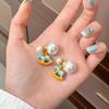 Retro Rocking Horse Pearl Necklace with Colorful Enamel - Luxurious Clavicle Chain