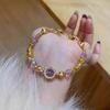 Purple Entangled Beaded Bracelet 2025 New Thousand Gold Feeling Gold Stacked Bracelet Light Luxury Temperament Lucky Jewelry Women