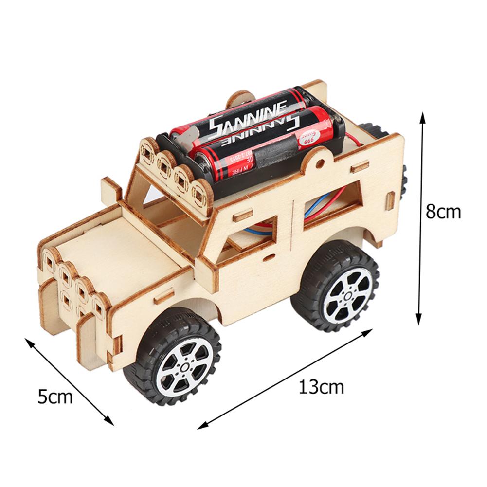 Mini Wood Tank Model DIY Educational Physics Experiment Toys Gift for Children Student Science Education Car Vehicle Toy