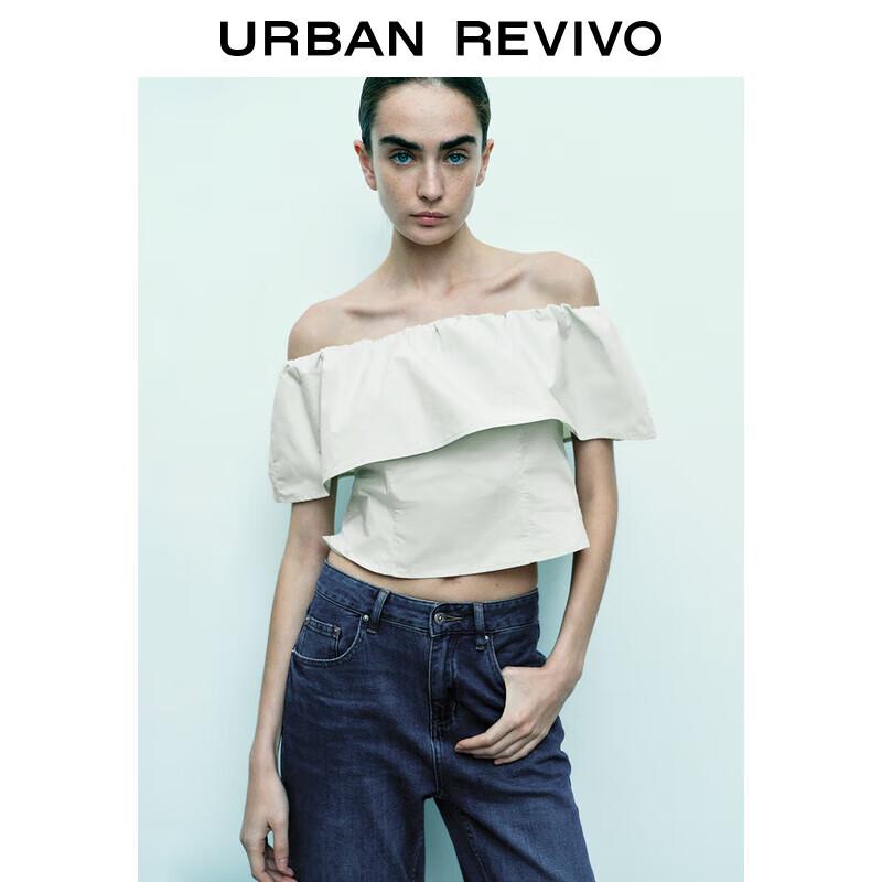 UR 2025 Spring Elegant Off-Shoulder Sleeveless Blouse S