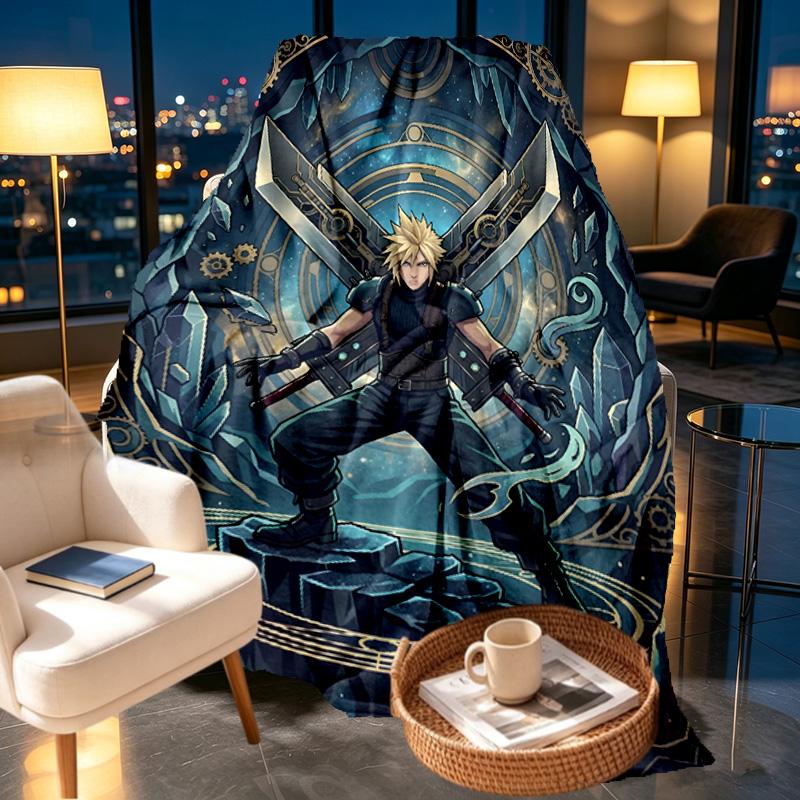 Final Fantasy Print Blanket - Soft & Comfortable, for Bedroom, Travel, Sofa, Home Decoration - Birthday Christmas Gift for Friend