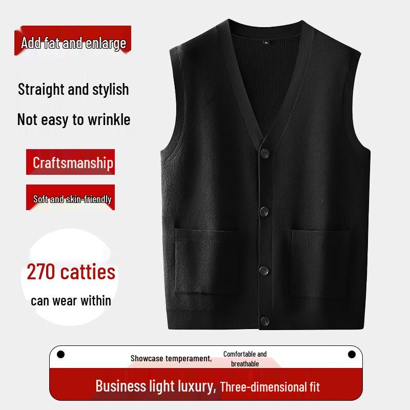 Herren Plus Size Strickweste mit V-Ausschnitt Cardigan