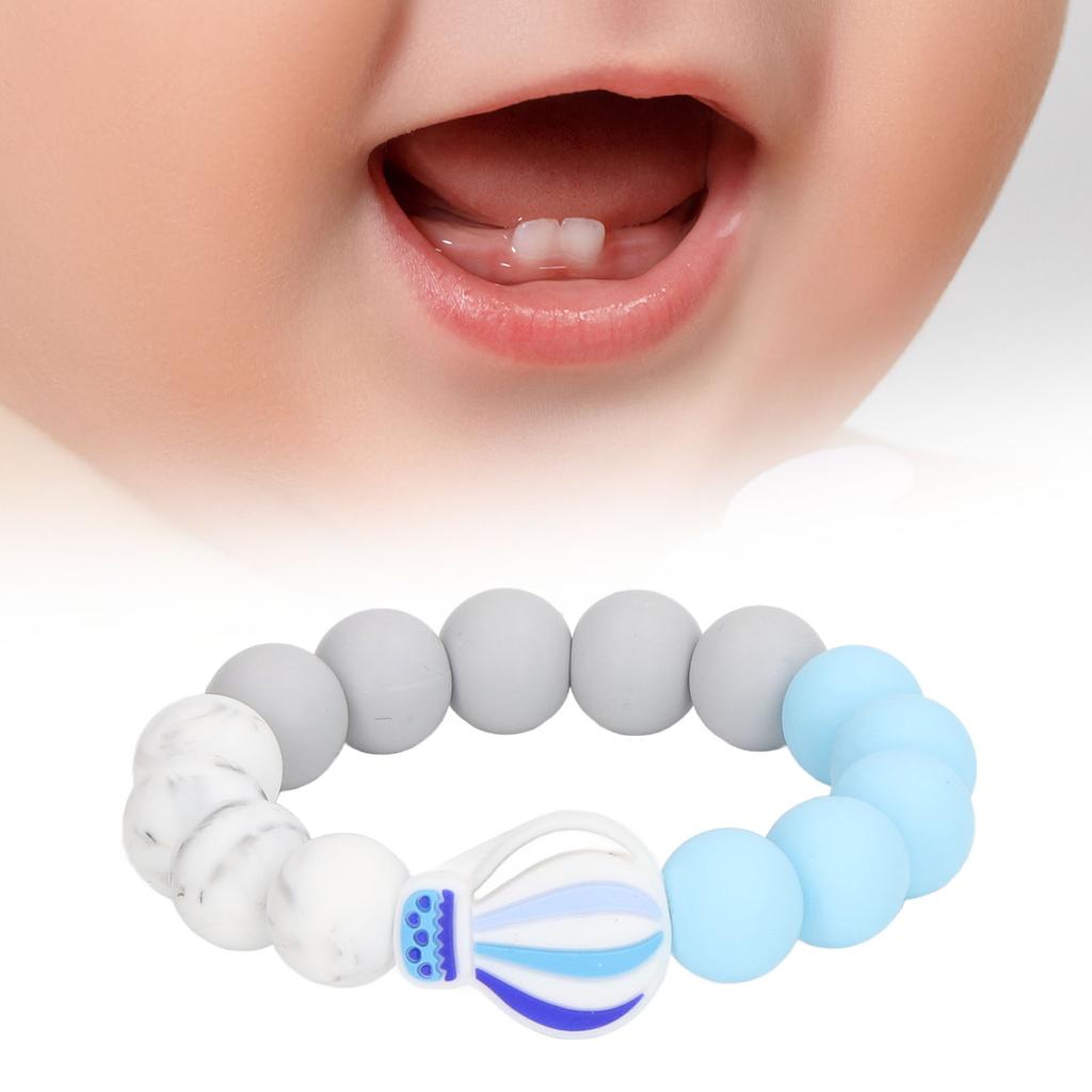 Baby Teething Bracelet Loose Silicone Round Handcrafted Infant Bracelet Teether Toys for Nursery