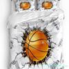 Basketball Bettwäsche-Set für Schlafzimmer Bett Zuhause Basketballspieler Silhouette Athlet Wettkampf Bettbezug Steppdeckenbezug Kissenbezug
