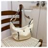 Large Capacity Simple Casual Women's Canvas Bag Lazy Solid Color Dumpling Bag Versatile Fashion Women's Shoulder Oblique Span Bag