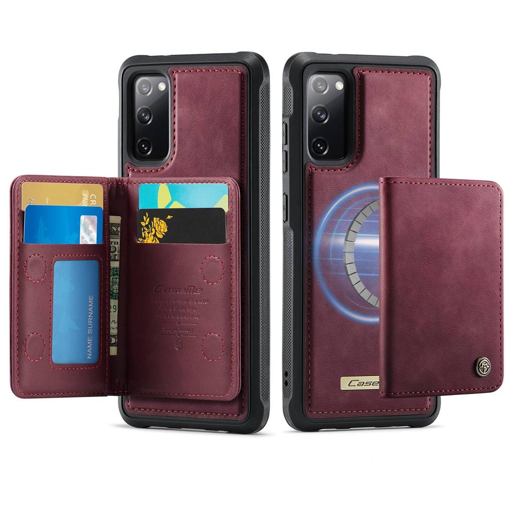 Wallet Case for Samsung Galaxy S25 Edge S24 S23 FE S22 S21 S20 Ultra Magnetic Card Holder RFID 2-in-1 Detachable Shockproof Case
