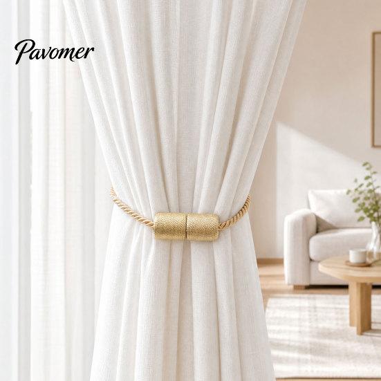 No Drill Curtain Tiebacks Magnetic Tiebacks, Modern Simple Rope Tie Backs, Elegant Decorative Drapes Weave Holdbacks for Home Bedroom Office