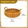 Imitation Rattan Storage Basket,Woven Fruit Bowl Vegetable Serving with Handles Round Food Tray for