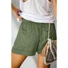Casual Wide Leg Loose Shorts Summer New Women's High Waisted Elastic Lace Up Shorts