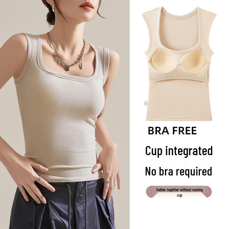 Women's Slimming Sleeveless Camisole with Built-in Chest Pad - Spring/Summer