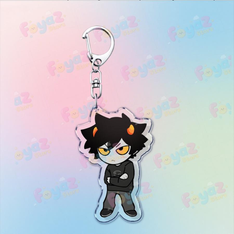Cartoon Homestuck Keychain Accessories Bag Charms Dave Strider John Egbert Karkat Gamer Keyrings Jewelry Fans Freinds Gift