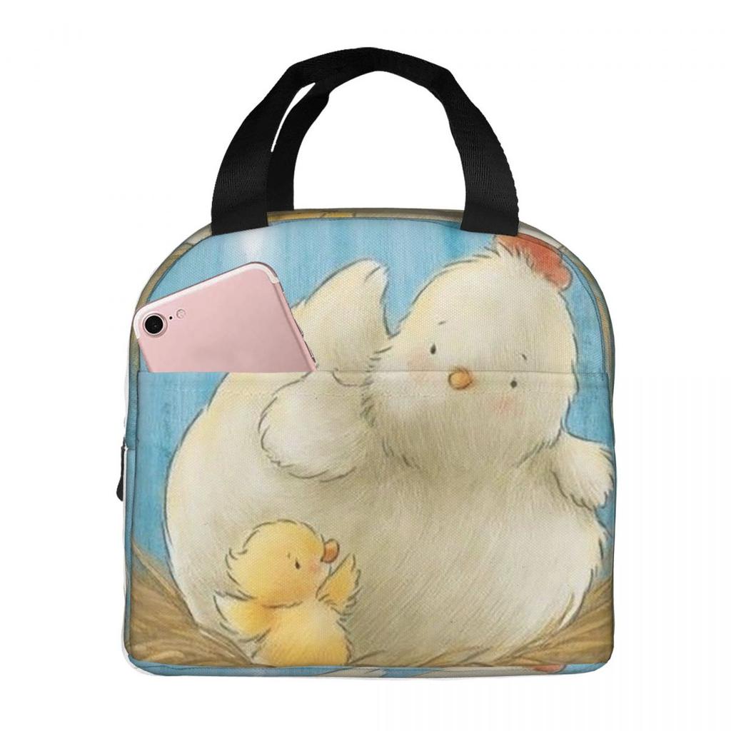 Duck Mom And Ducklings Cartoon Insulated Lunch Bag for Women Children Leakproof Food Boxes Thermal Lunch Box Tote
