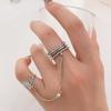 Fashion Hollow Heart Mosaic Ring Set Elegant Vintage Adjustable Women Finger Cute Love Jewelry Wedding Party Gift for Girl