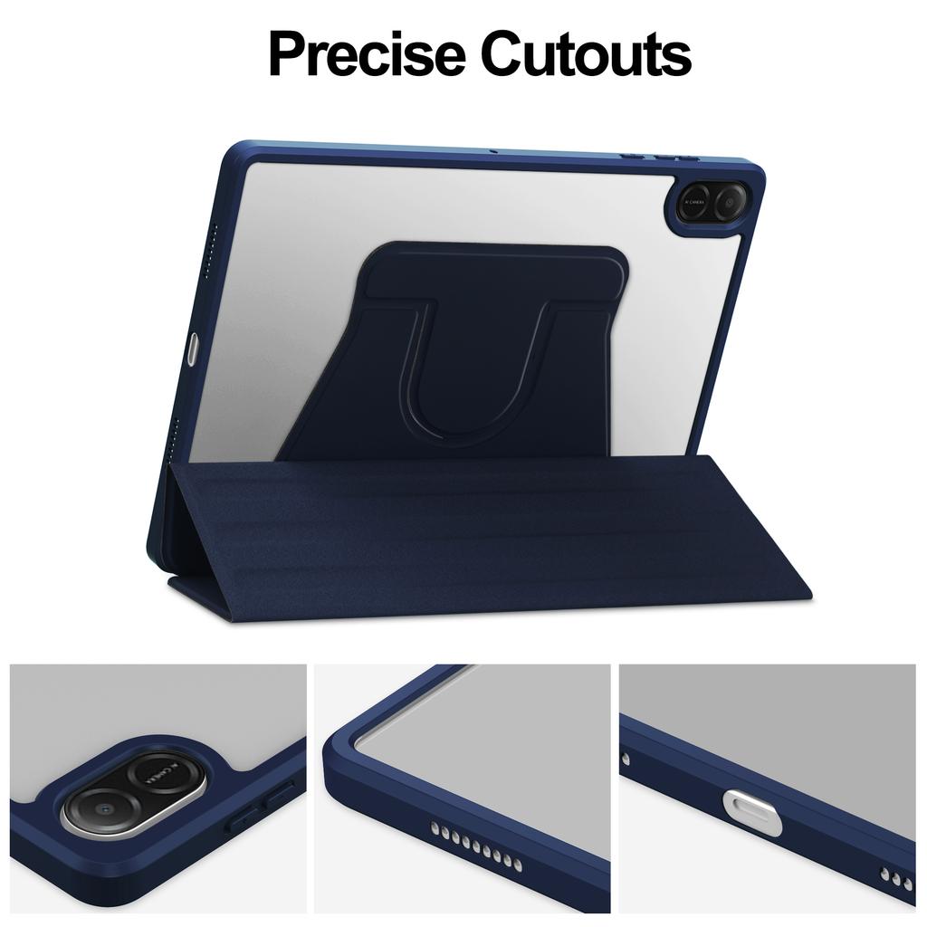 For Honor Pad X8a Case 360 Degree Rotary Stand PU Leather+Acrylic Tablet Cover (Without Keyboard)