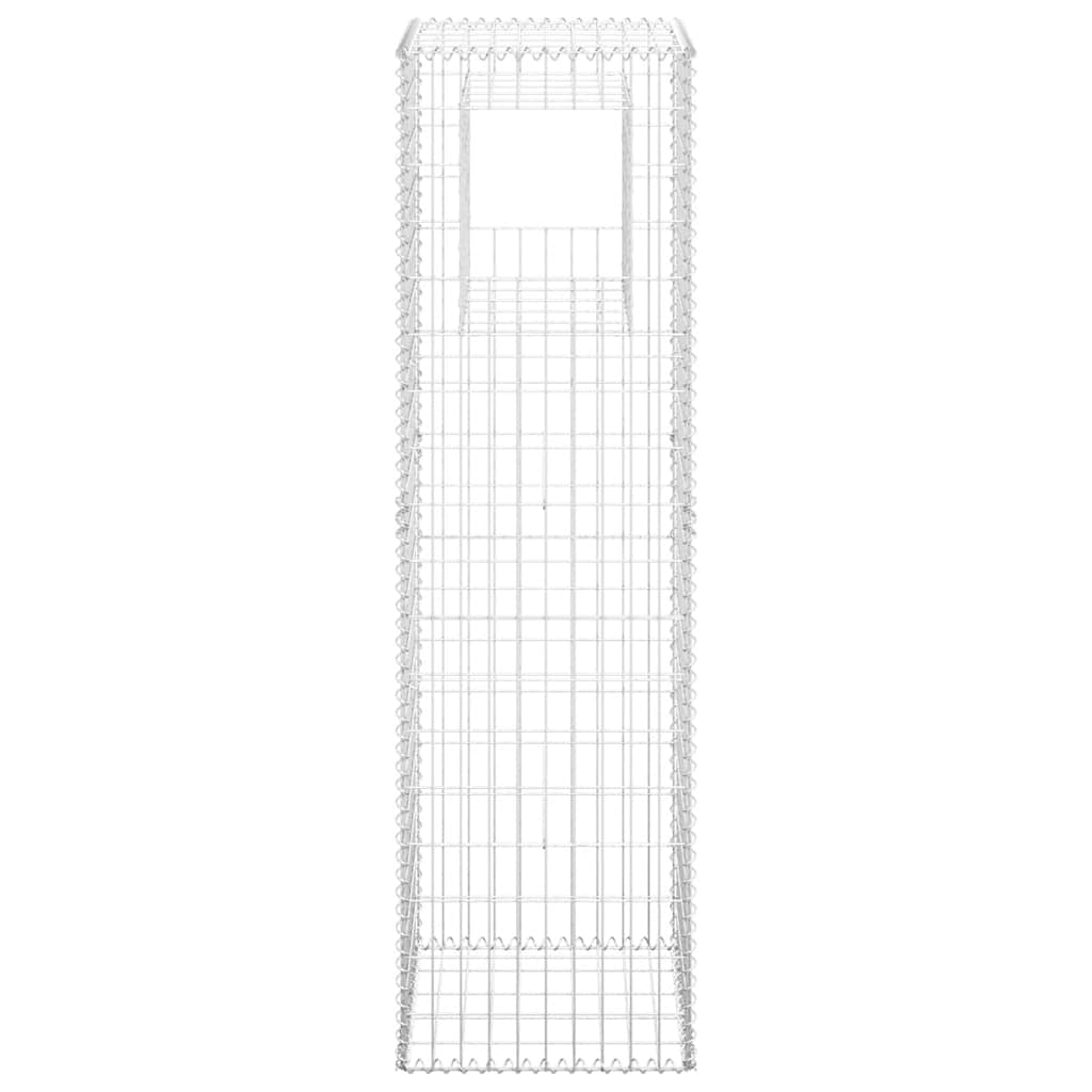 Gabion Columns 2 Pcs 50 X 50 X 180 Cm Iron