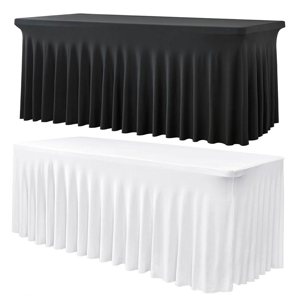 Spandex Table Skirt 4/6FT Table Cover New Stretch Tablecloth  for Rectangle Tables
