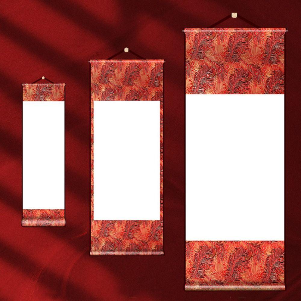 Chinese Style Vintage Rice Paper Scroll Calligraphy Paintings Mounting Scroll Art Supplies