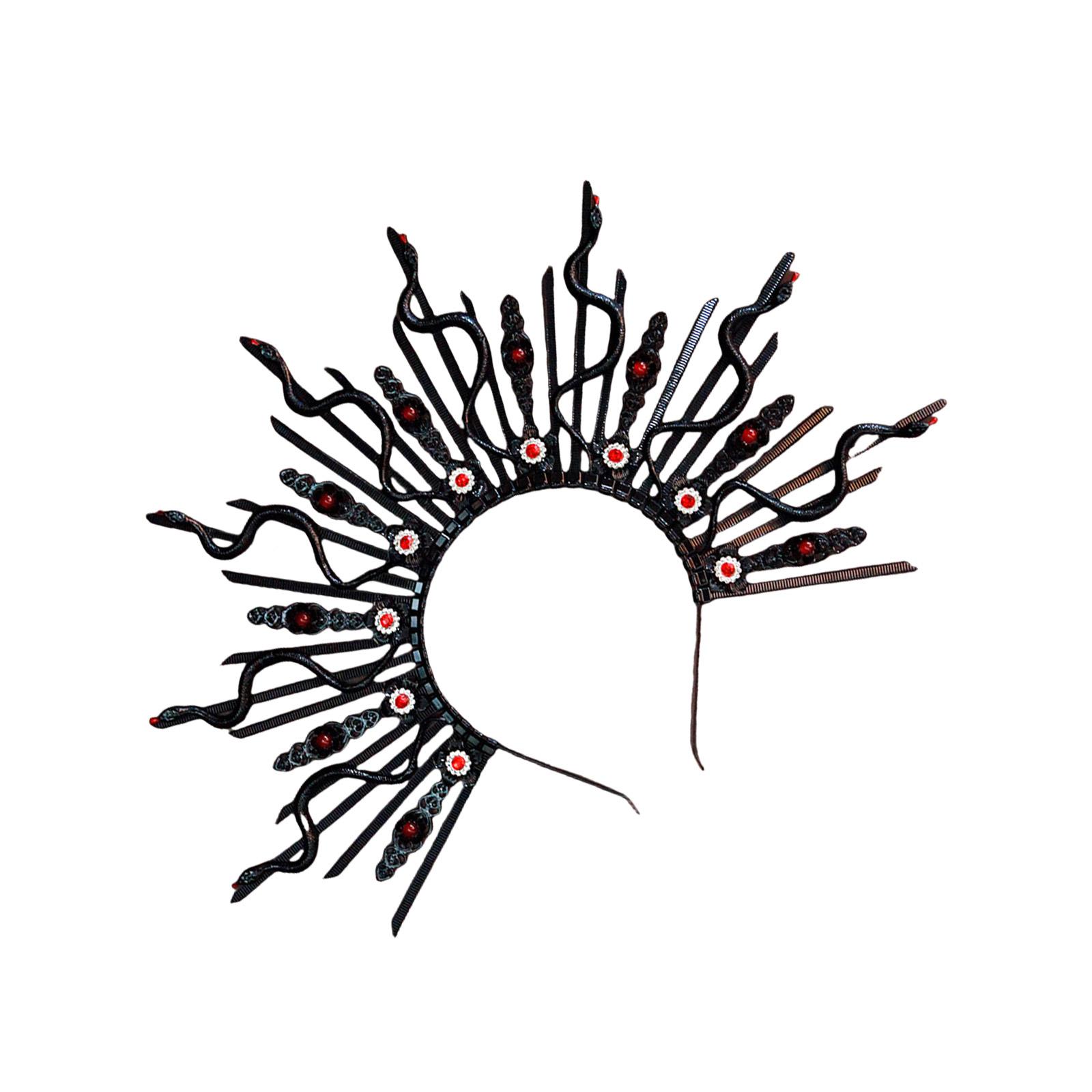 

Многофункциональная корона для волос в виде змеиной головы с разноцветной свадебной короной для улучшения вашего мифологического ансамбля 4