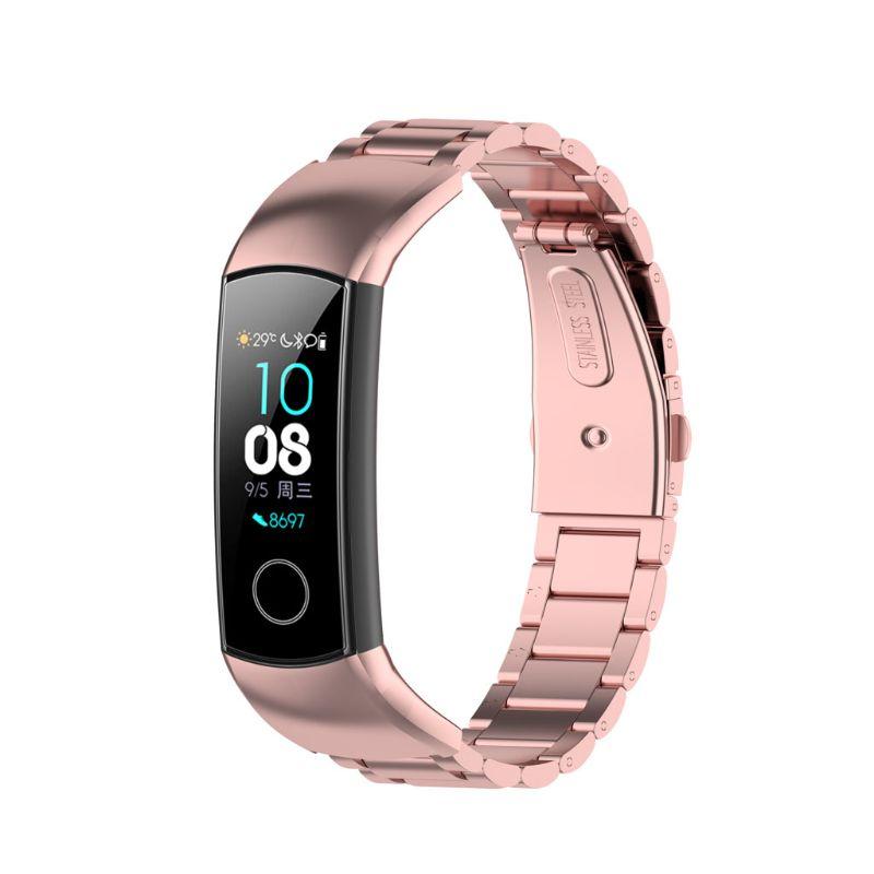 Suitable for Huawei for Honor Band 5 4 Watch Band Adjustable Stainless Steel Replacement Strap Wristband Bracelet Rust P
