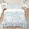 3pcs Blue Cute Cinnamoroll Bedding Set - 1 Soft Quilt Cover + 2 Pillowcases, Machine Washable - Suitable for All Seasons, Perfect Gift for F