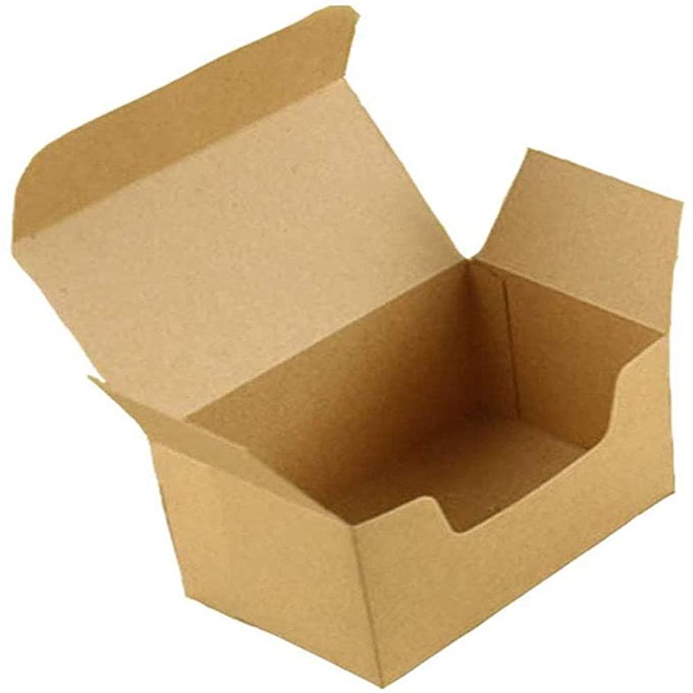 50pcs Kraft  Paper  Rectangular  Candy  Box Retro Style With Blank Label Linen Rope Abrasion Resistant Solid Color Wedding Party Gift Box