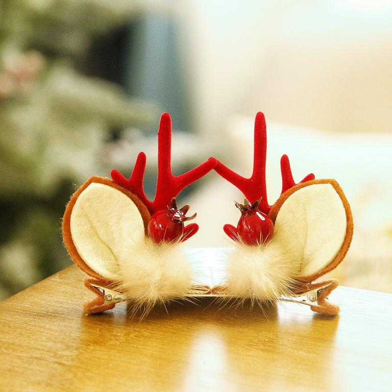 Christmas Reindeer Antler Hair Clips, Festive Deer Horn Headwear for Holiday Parties
