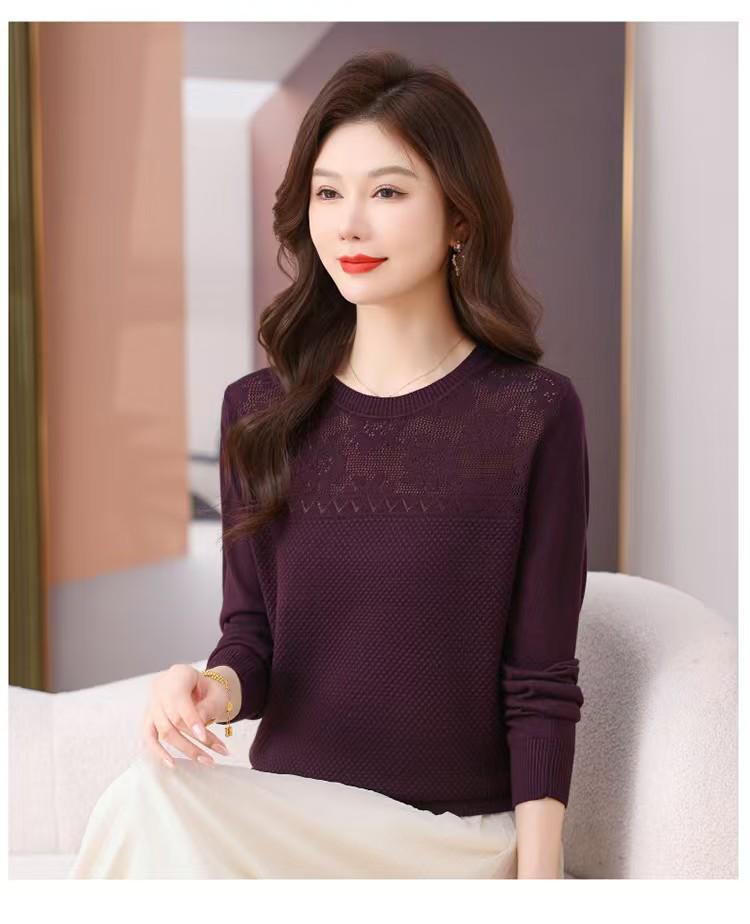 Stylish Women's Thin Round Neck Wool Sweater - Long Sleeve, Knitted, Spring Fashion Hot Seller