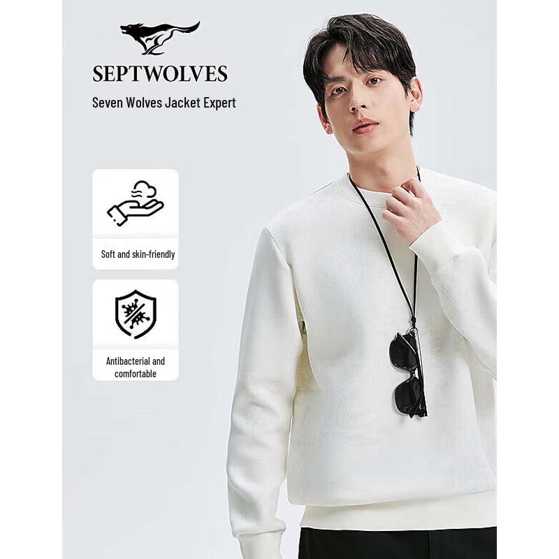 

SEPTWOLVES Men s Autumn/Winter Warm Crew Neck Sweatshirt 3XL