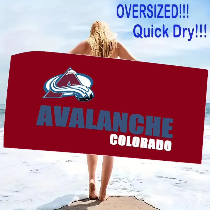 Colorado Avalanche Logo Print Beach Towel, Large Soft Quick Dry Towel for Beach Camping Swimming