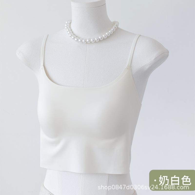New ice muscle mousse touch~ vest free bra integrated thin vest with bra integrated