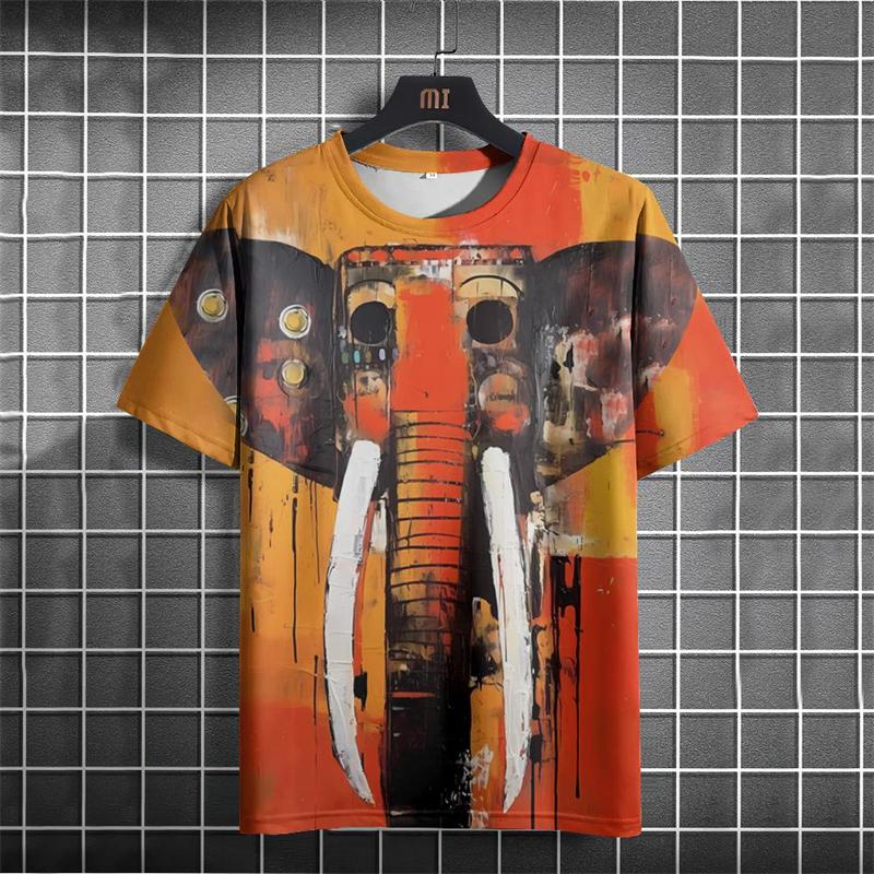 Fashion Funny Animal 3D Printed Men's T-shirt Summer Casual Loose Short Sleeve Plus Size Men and Women's Tees Tops Outdoor Streetwear