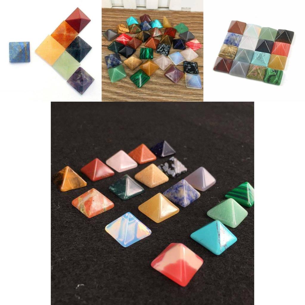 Crystal Healing Chakra Pyramid Stone Set Featuring Unique Natural Quartz Crystals For Spiritual Growth