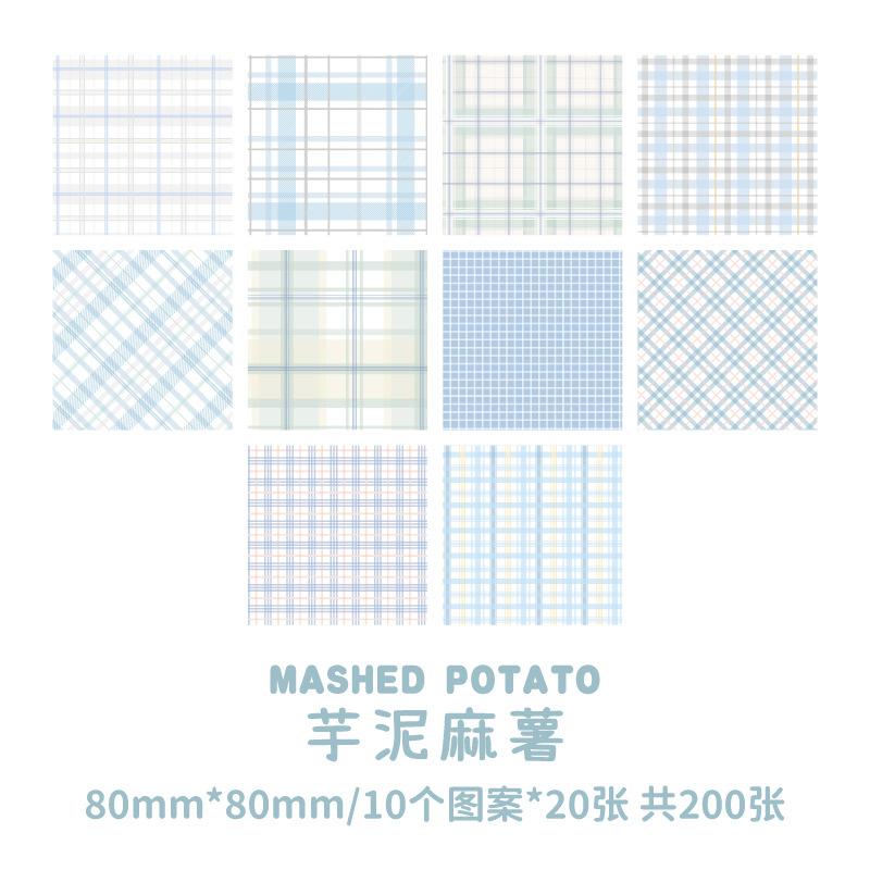 Fresh Plaid Pattern Dyed Memo Paper For Hand Account Diary Notes