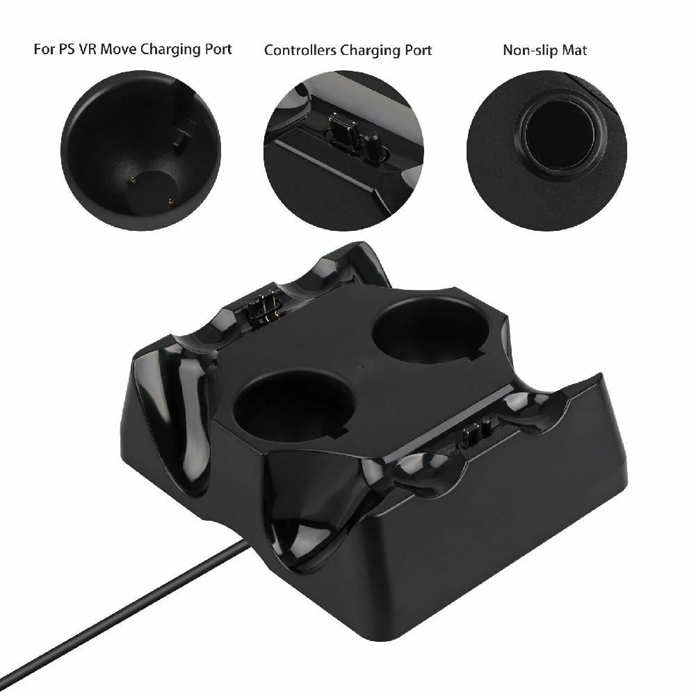 Stazione di Ricarica Dock per Controller 4 in 1 Supporto per Playstation PS4 PSVR VR Move Caricatore Quadruplo per Controller PlayStation