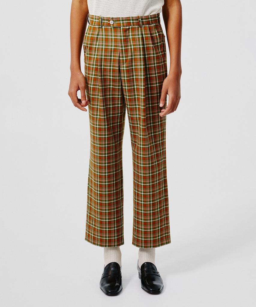 Leiteuchekeuaus (U) Green Checked Trousers