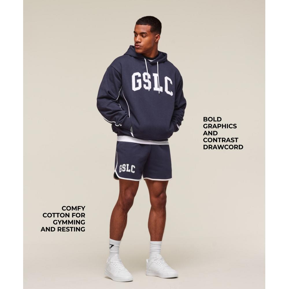 Gymshark Gslc Contrast 5  Shorts Heavy Blue Soft White A2c6u Udb2