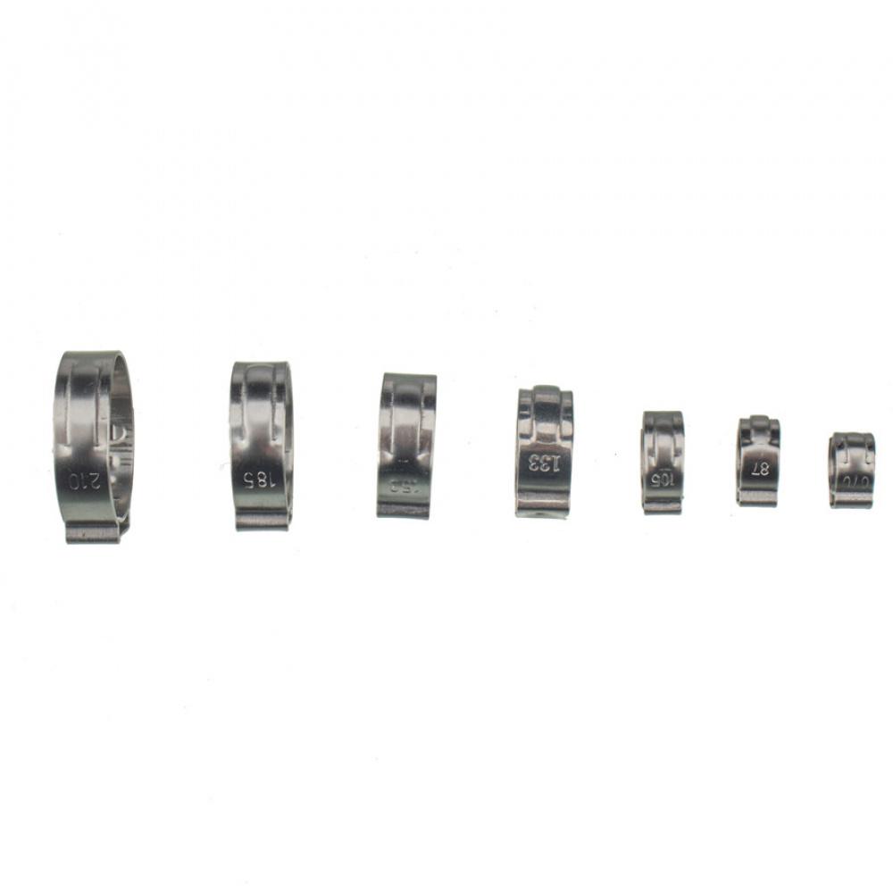 90 x 7 Kinds Single Ear Stainless Steel Car Hydraulic Hose Clamps O-Clips Pipe Fuel Air Pipe Clamp