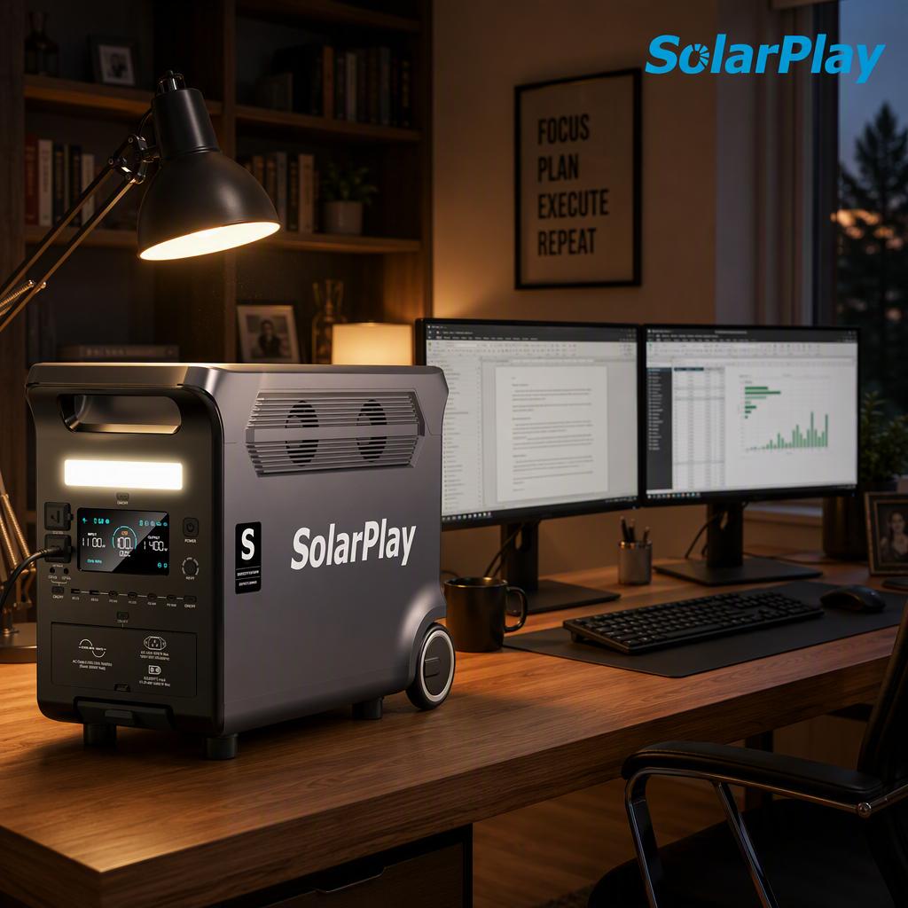 Solarplay 3600W Portable Power Station 3840Wh Solar Generator with 400W Solar Panel 30% ITC Eligible UL Certified