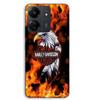 Phone Case - MANIACASE - Xiaomi Redmi 13C 4G - TPU Silicone - Black - Harley Davidson Eagle Fire Pattern