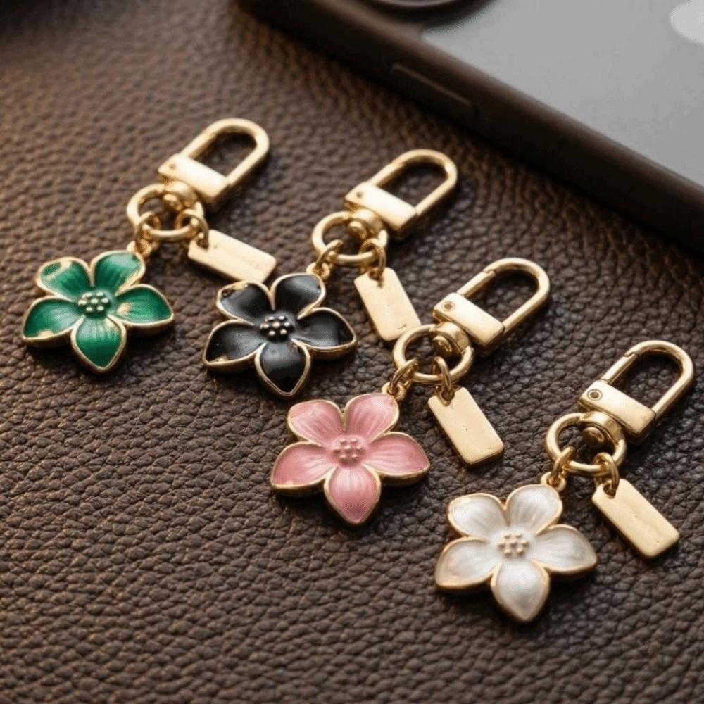Cute Flower Pendant Ornaments Bag Hanging Funny Cherry Blossom Keychain Backpack Accessory