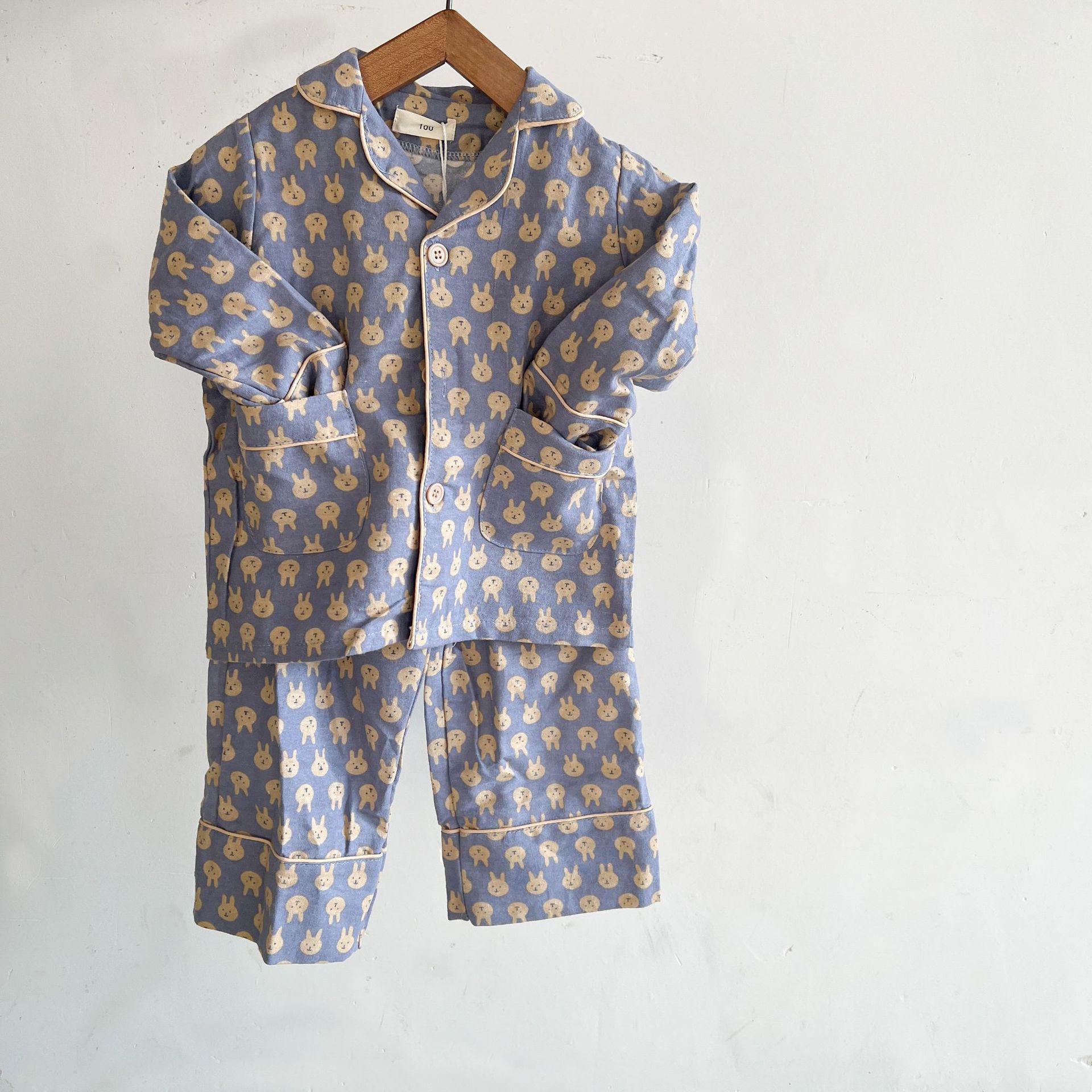 

Піжама з чистої бавовняної фланелі в корейському стилі для дітей - Комплект-двійка для хлопчиків та дівчаток на весну/осінь 90 cm