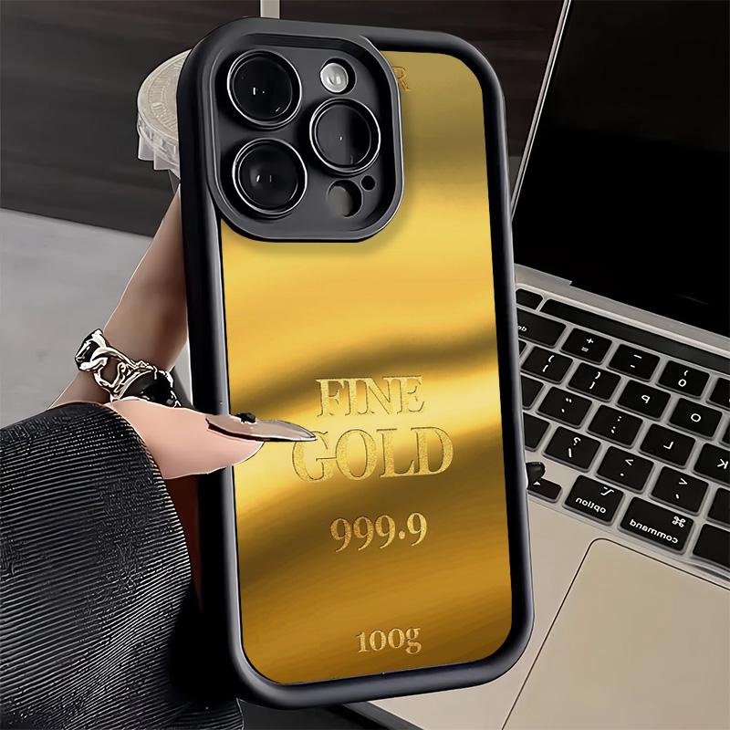 Phone Case for iPhone 17 Air 16E 15 16 Pro Max Fine Gold Pattern Printing Cover 14 Plus 13 12 Mini Soft Shell Silicone Fundas