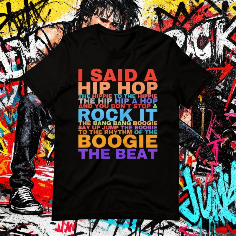 2025 Summer Rapper's Fun T-shirt, Old-school Hip-hop Pure Cotton Printed T-shirt, Men's and Women's Street Fashion Short Sleeves