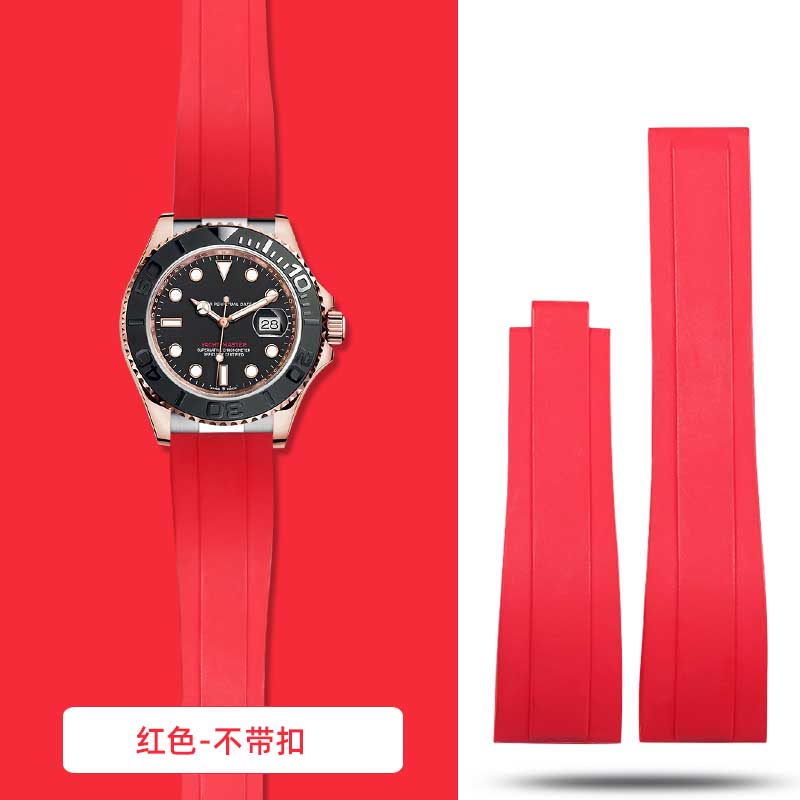 20mm 21mm 22mm For Rolex Daytona Gmt Oyster Tudor Black Bay Omega Watchband Rubber Fold Buckle Watch Strap Silicone Men Bracelet