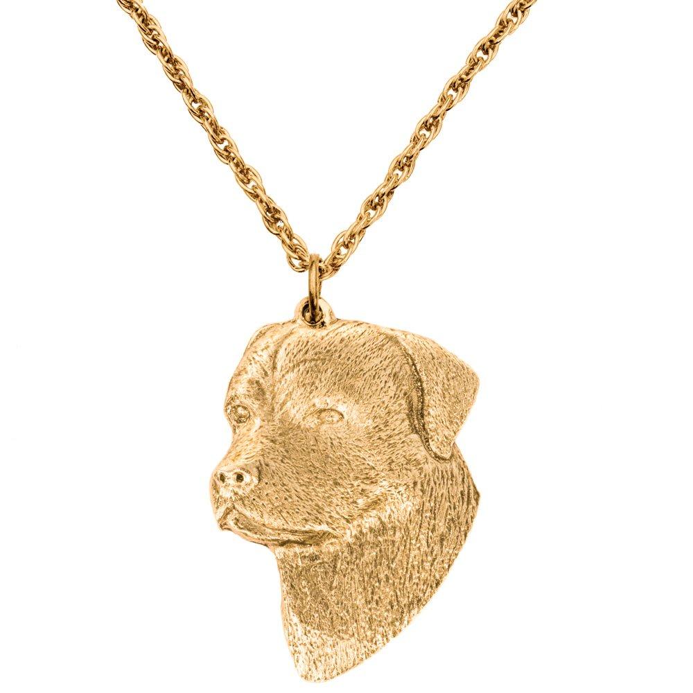 Rottweiler (head) British-made Art Dog Pendant Necklace Collection