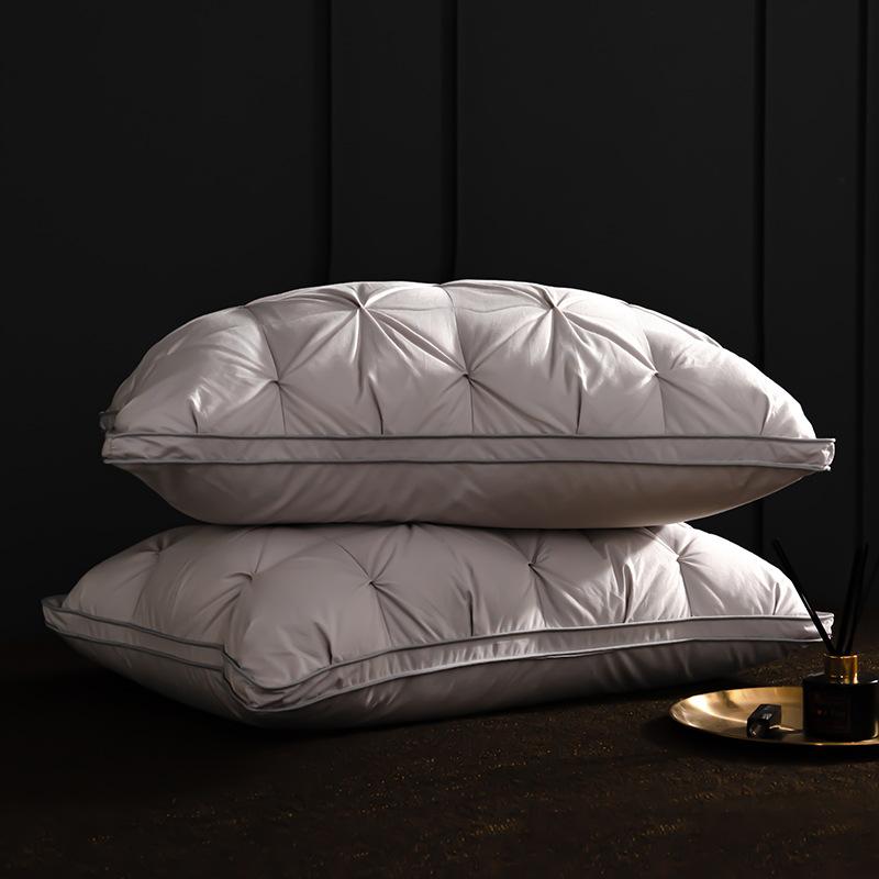 Volledig katoenen Donskussen Gedraaid Bloemenkussenkern Hotel Driedimensionaal Huiskussen B&B Vijfsterren Witte Ganzenvlok medium pillow one pack/48 * 74cm