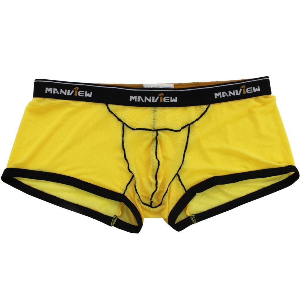 Durchsichtige Herren-Shorts, transparente Boxershorts, atmungsaktive Netzunterwäsche, Badebekleidung